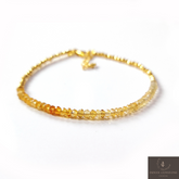 Natural Citrine Gemstone Adjustable Bracelet, 925 Beaded Bracelet, Tiny Crystal Birthstone Bracelet, Healing Bracelet For Her, Woman Gift